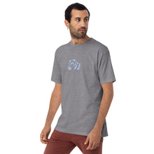 Load image into Gallery viewer, Men’s premium heavyweight tee - Subtle Light Blue Pandeau