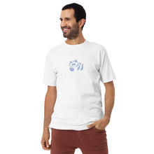 Load image into Gallery viewer, Men’s premium heavyweight tee - Subtle Light Blue Pandeau