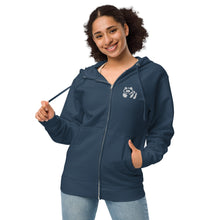 Load image into Gallery viewer, Unisex fleece zip up hoodie - White Pandeau
