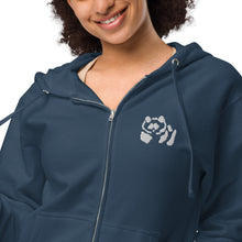 Load image into Gallery viewer, Unisex fleece zip up hoodie - White Pandeau