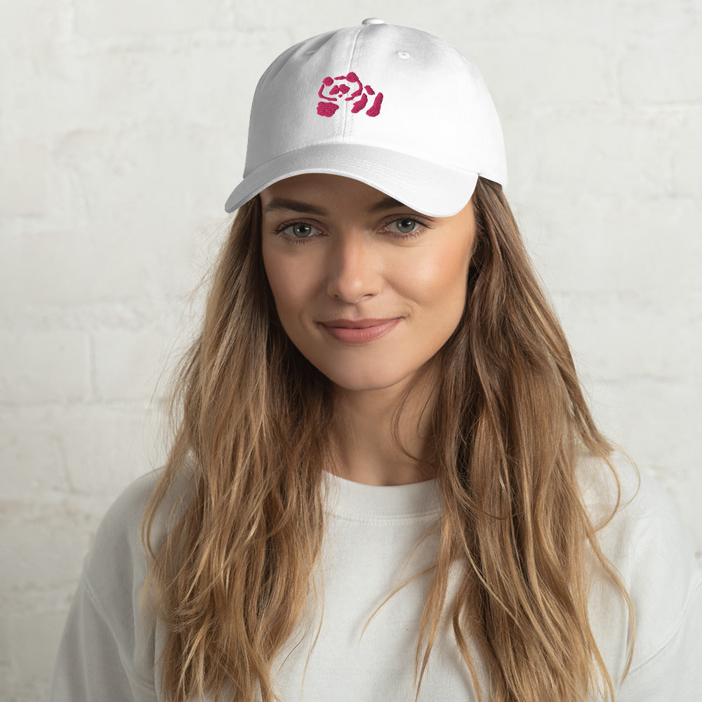 White Dad Hat - Pink Pandeau