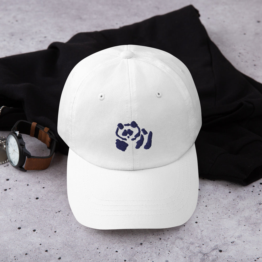 White Dad Hat - Dark Blue Pandeau