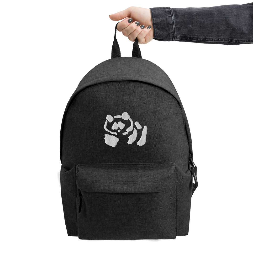 Embroidered Backpack - White Pandeau