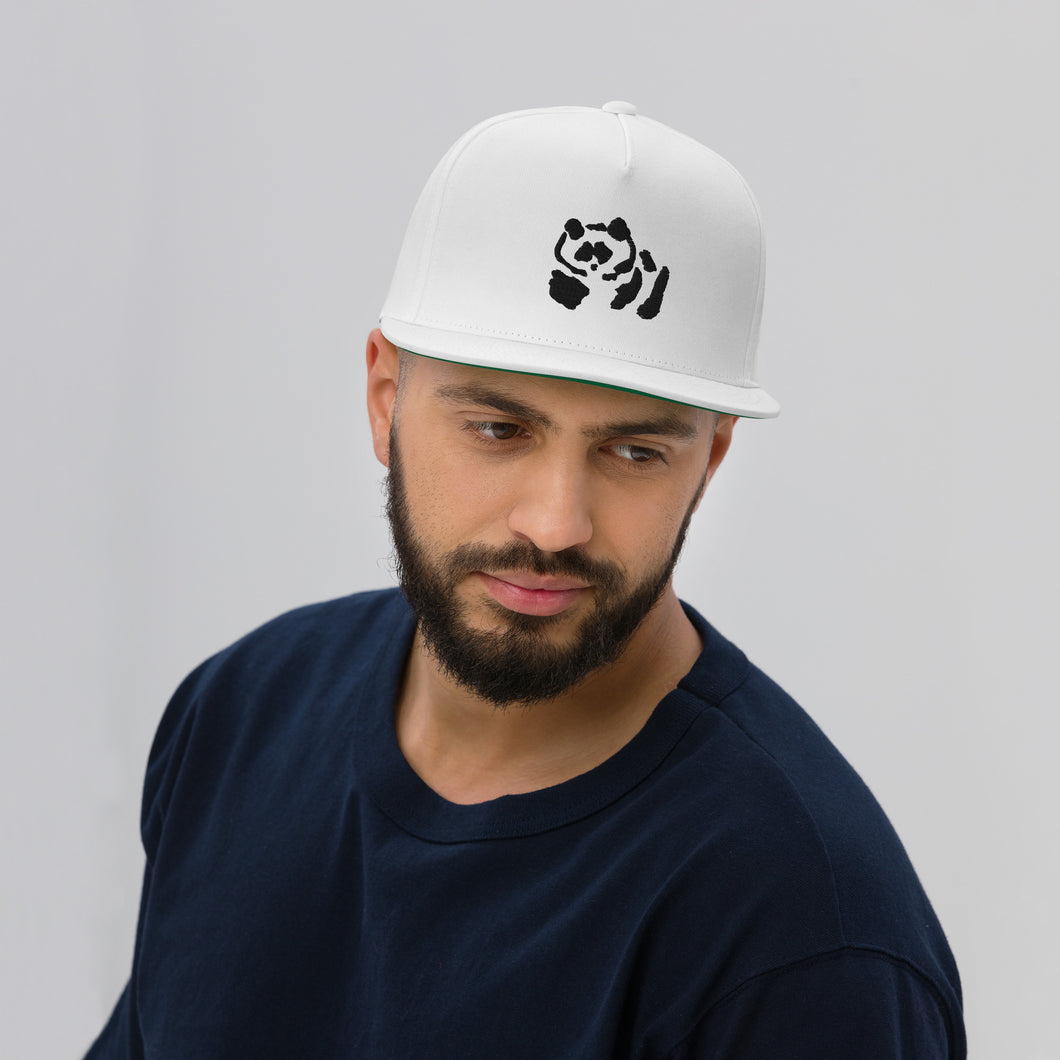 Flat Bill Cap - Black Pandeau