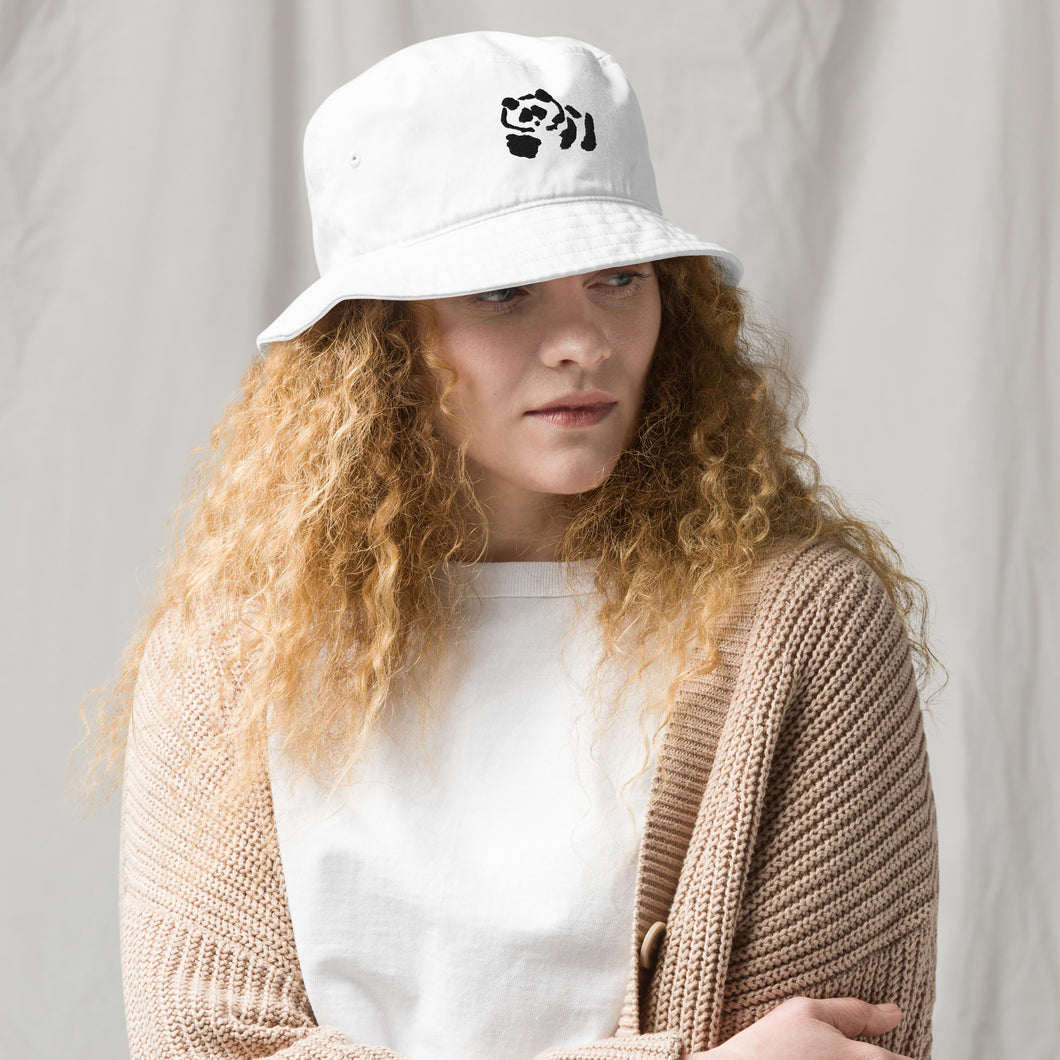 White Organic bucket hat - Black Pandeau