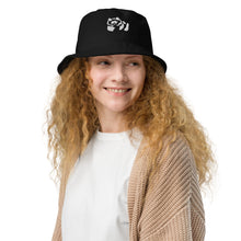 Load image into Gallery viewer, Black Organic bucket hat - White Pandeau
